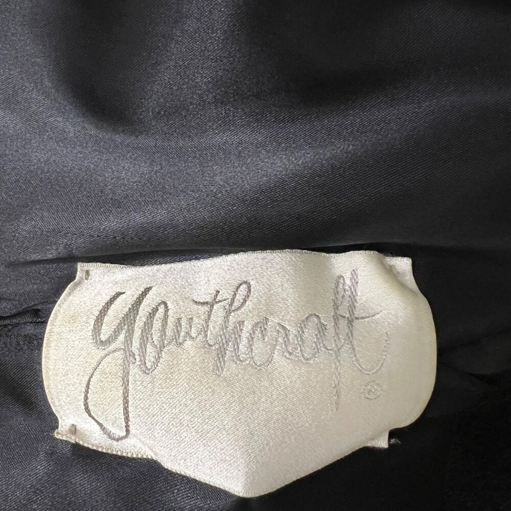 Vintage 60s Youthcraft Old Hollywood Long Black‎ Wool Coat Brown Mink Fur USA LG - Picture 5 of 9